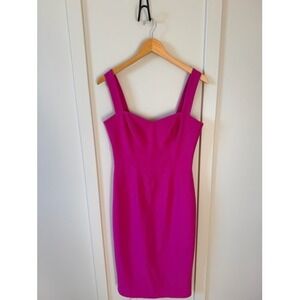 Dress The Population Nicole Sweetheart Sheath Dress Fuchsia Pink Size M Midi